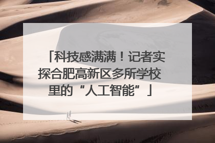 科技感满满！记者实探合肥高新区多所学校里的“人工智能”